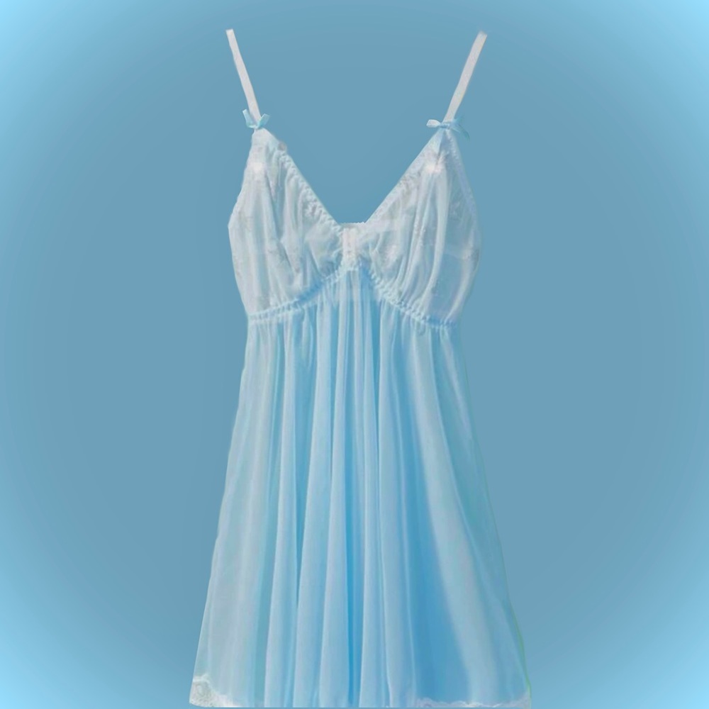 Baby Blue Mesh Nightgown | Size: S